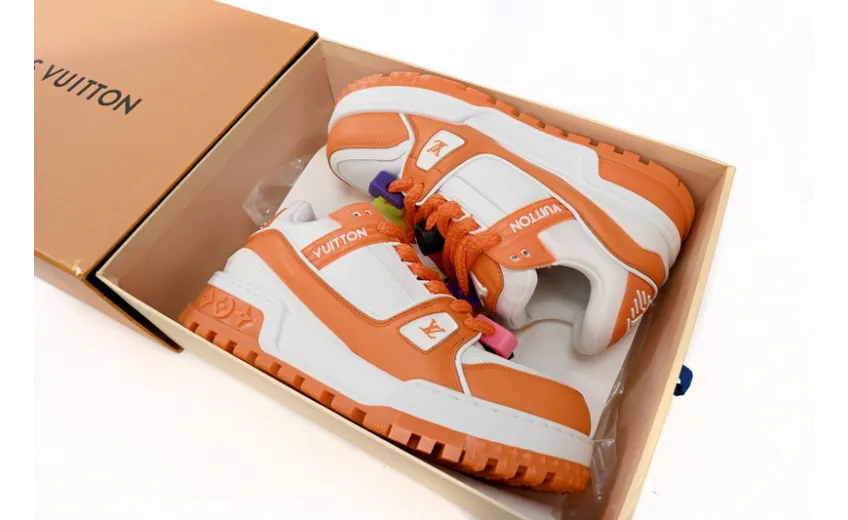 Bstsneaker-Louis Vuitton LV Trainer White Orange 1AB8SZ