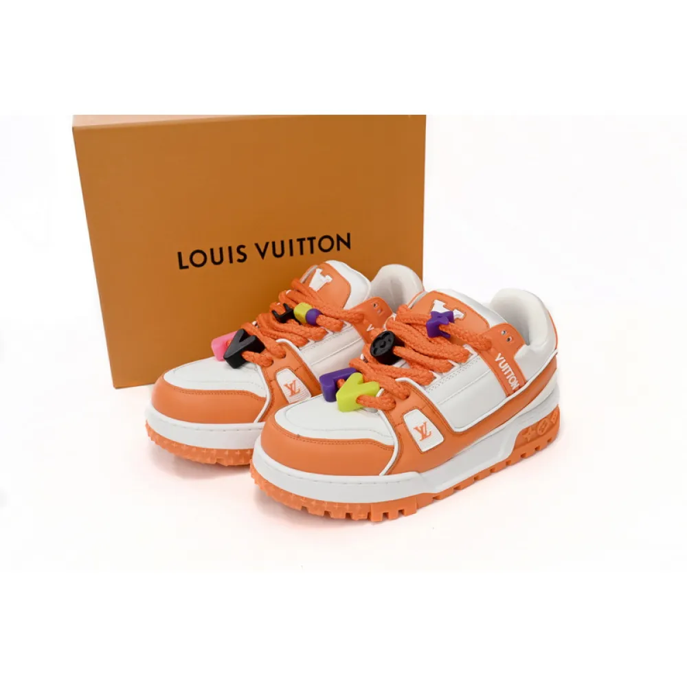 Bstsneaker-Louis Vuitton LV Trainer White Orange 1AB8SZ