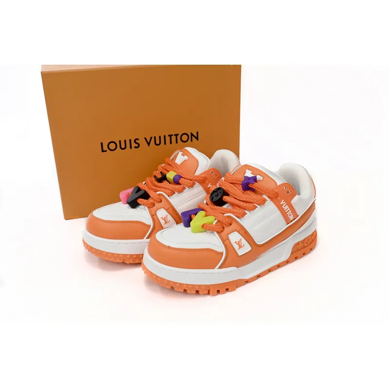 Bstsneaker-Louis Vuitton LV Trainer White Orange 1AB8SZ