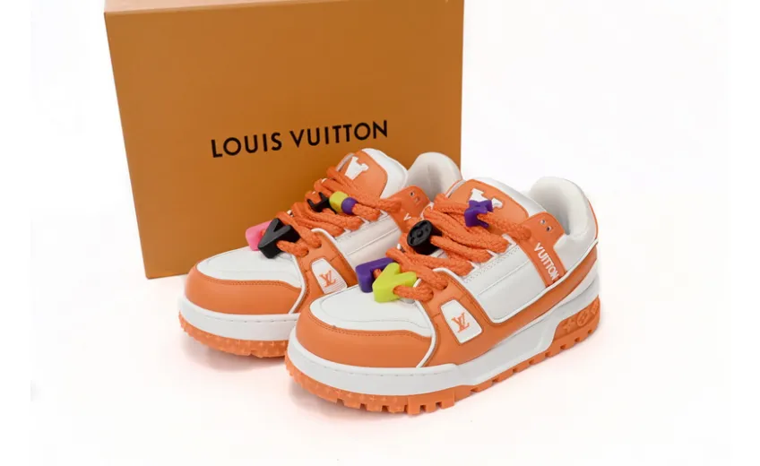 Bstsneaker-Louis Vuitton LV Trainer White Orange 1AB8SZ