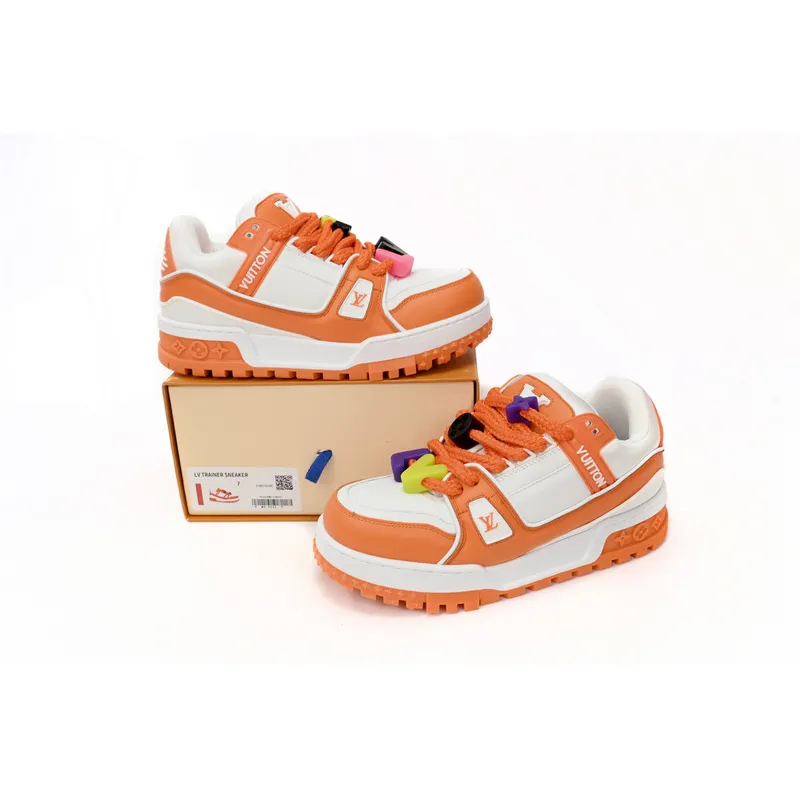 Bstsneaker-Louis Vuitton LV Trainer White Orange 1AB8SZ