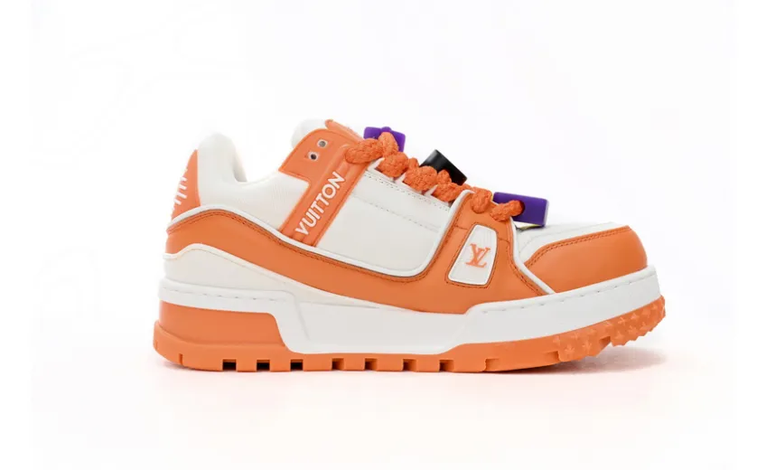 Bstsneaker-Louis Vuitton LV Trainer White Orange 1AB8SZ