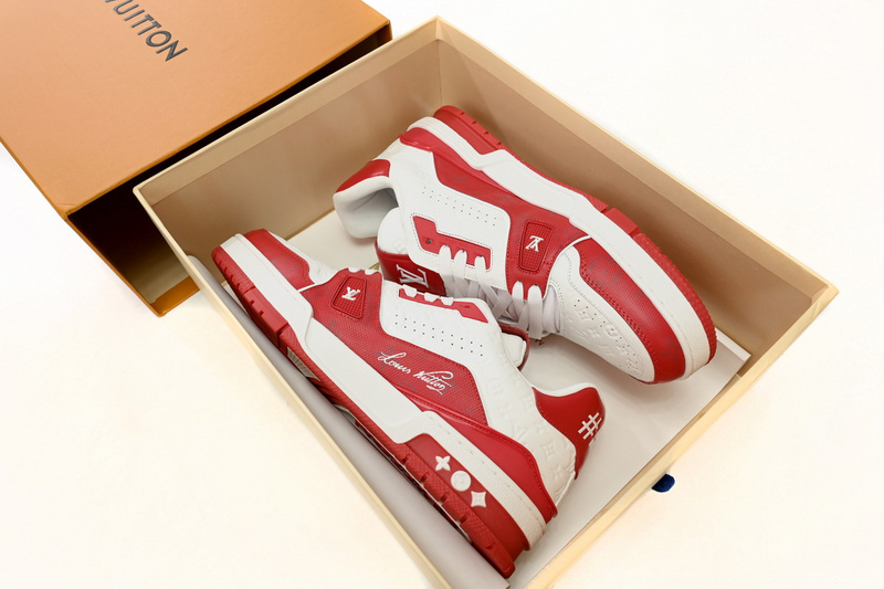 Bstsneaker-Louis Vuitton LV Trainer White Red 1AANFH