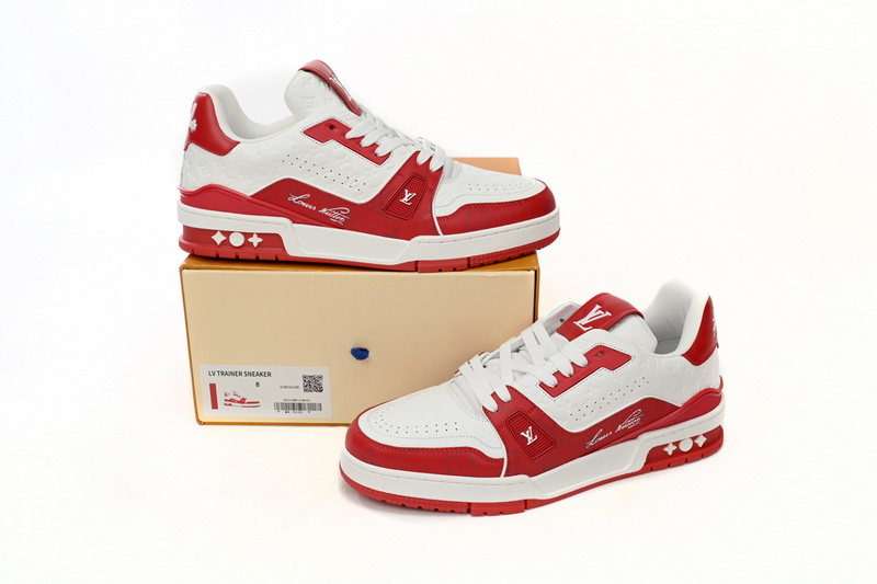Bstsneaker-Louis Vuitton LV Trainer White Red 1AANFH