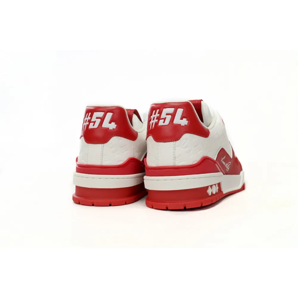 Bstsneaker-Louis Vuitton LV Trainer White Red 1AANFH
