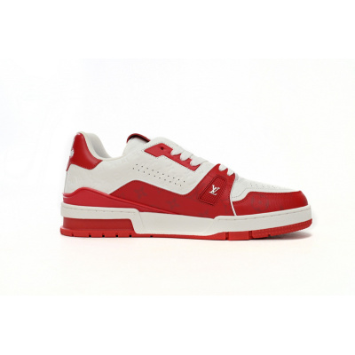 Louis Vuitton LV Trainer White Red 1AANFH 02