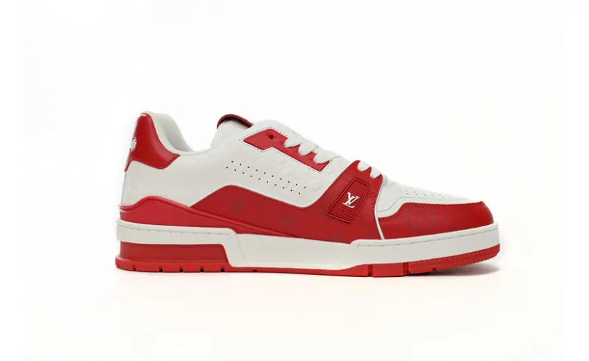 Bstsneaker-Louis Vuitton LV Trainer White Red 1AANFH