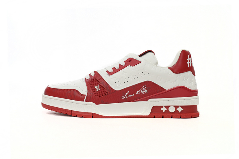 Bstsneaker-Louis Vuitton LV Trainer White Red 1AANFH