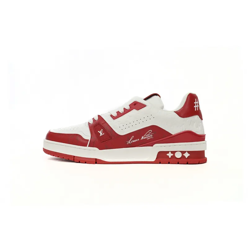 Bstsneaker-Louis Vuitton LV Trainer White Red 1AANFH