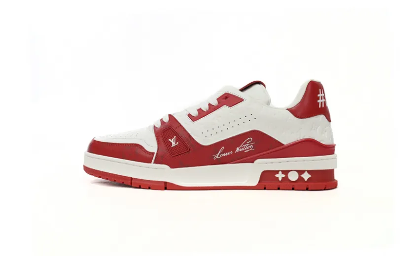 Bstsneaker-Louis Vuitton LV Trainer White Red 1AANFH