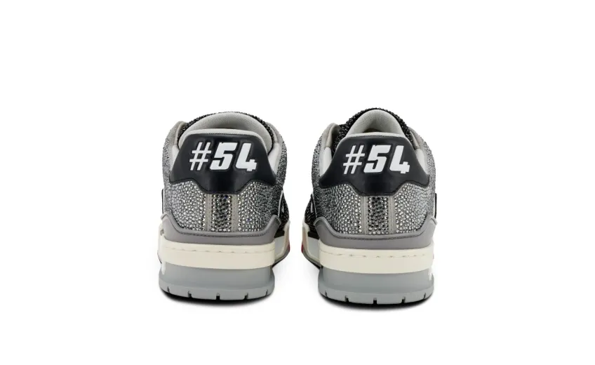Bstsneaker-Louis Vuitton LV Trainer Black Grey Crystal 1AA6PV