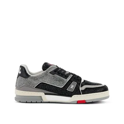 Louis Vuitton LV Trainer Black Grey Crystal 1AA6PV 02