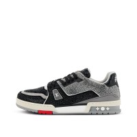 Louis Vuitton LV Trainer Black Grey Crystal 1AA6PV