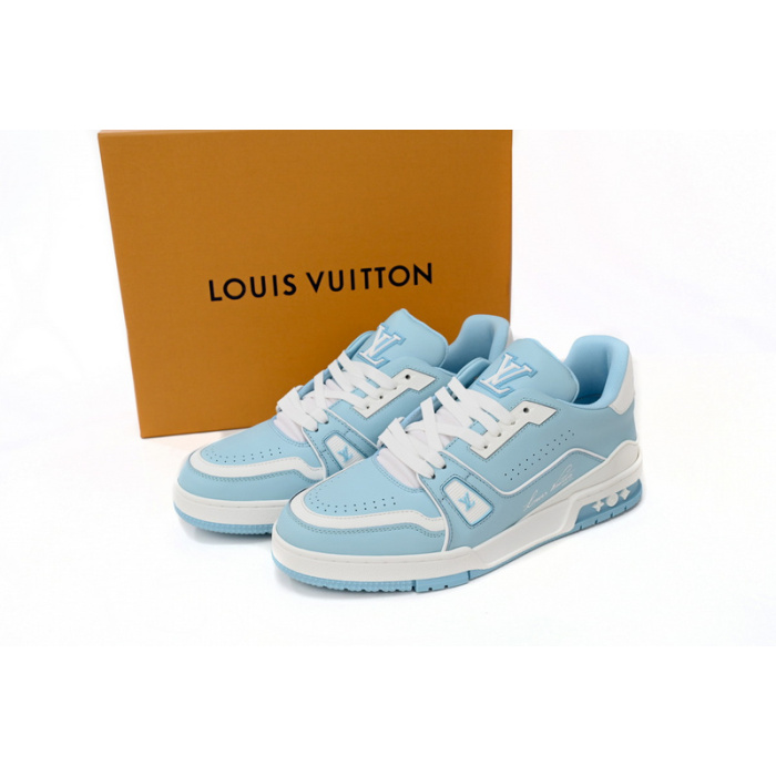Louis Vuitton LV Trainer White Baby Blue 1AAHSJ