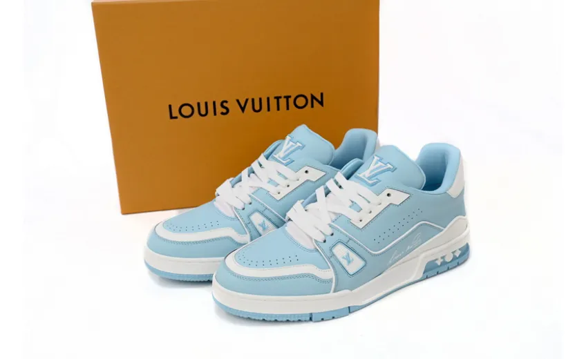 Bstsneaker-Louis Vuitton LV Trainer White Baby Blue 1AAHSJ