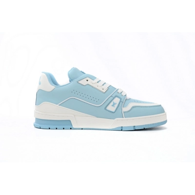 Bstsneaker-Louis Vuitton LV Trainer White Baby Blue 1AAHSJ 02