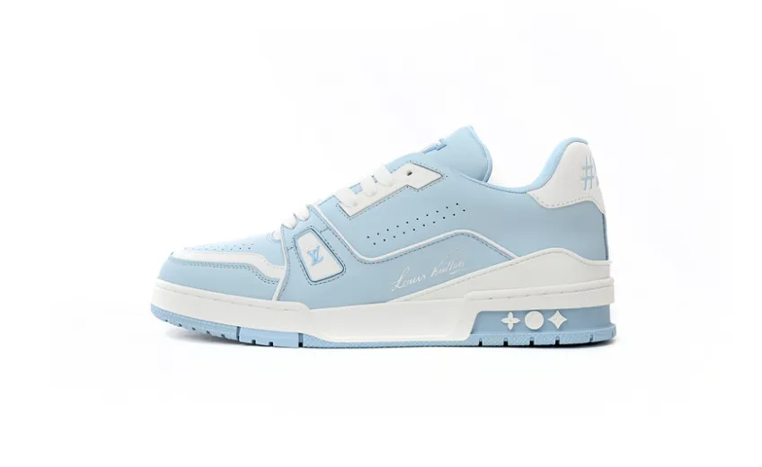 Bstsneaker-Louis Vuitton LV Trainer White Baby Blue 1AAHSJ