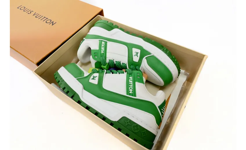 Bstsneaker-Louis Vuitton LV Trainer White Green 1AB8SD 