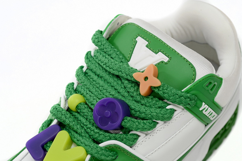 Bstsneaker-Louis Vuitton LV Trainer White Green 1AB8SD 