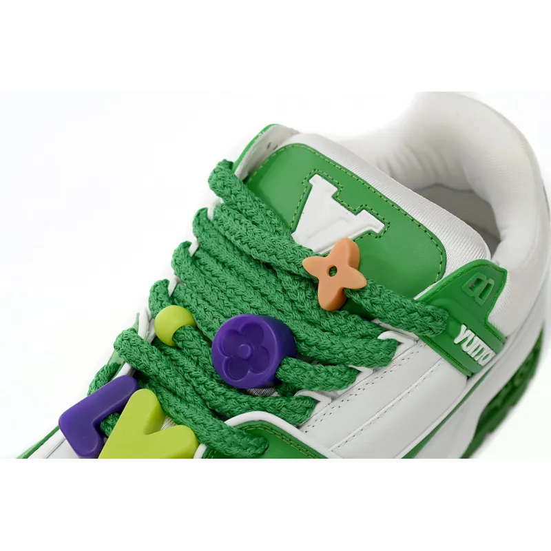 Bstsneaker-Louis Vuitton LV Trainer White Green 1AB8SD 