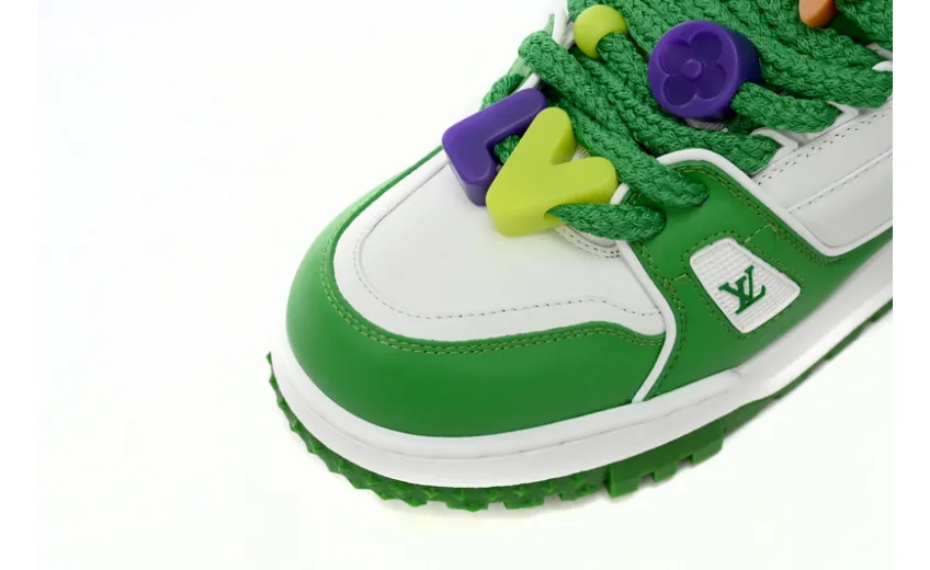 Bstsneaker-Louis Vuitton LV Trainer White Green 1AB8SD 