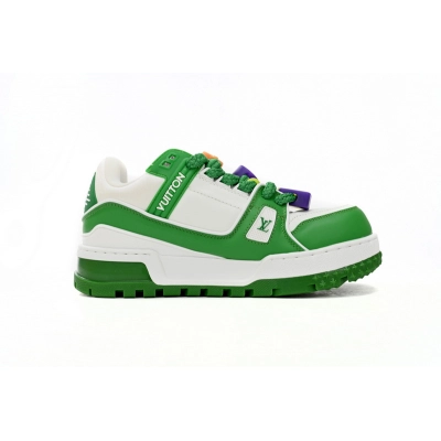 Bstsneaker-Louis Vuitton LV Trainer White Green 1AB8SD  02