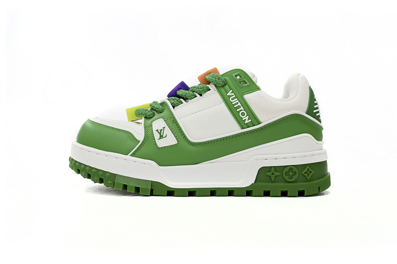 Bstsneaker-Louis Vuitton LV Trainer White Green 1AB8SD 