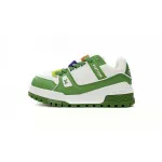 Bstsneaker-Louis Vuitton LV Trainer White Green 1AB8SD 