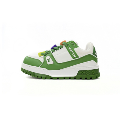 Louis Vuitton LV Trainer White Green 1AB8SD  01