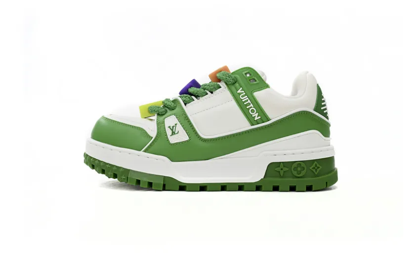 Bstsneaker-Louis Vuitton LV Trainer White Green 1AB8SD 