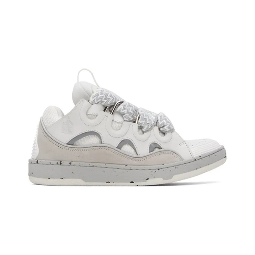 Bstsneaker-Lanvin Leather Curb White Gray 