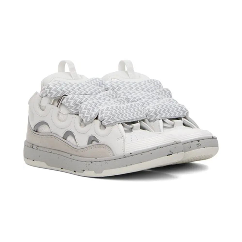 Bstsneaker-Lanvin Leather Curb White Gray 