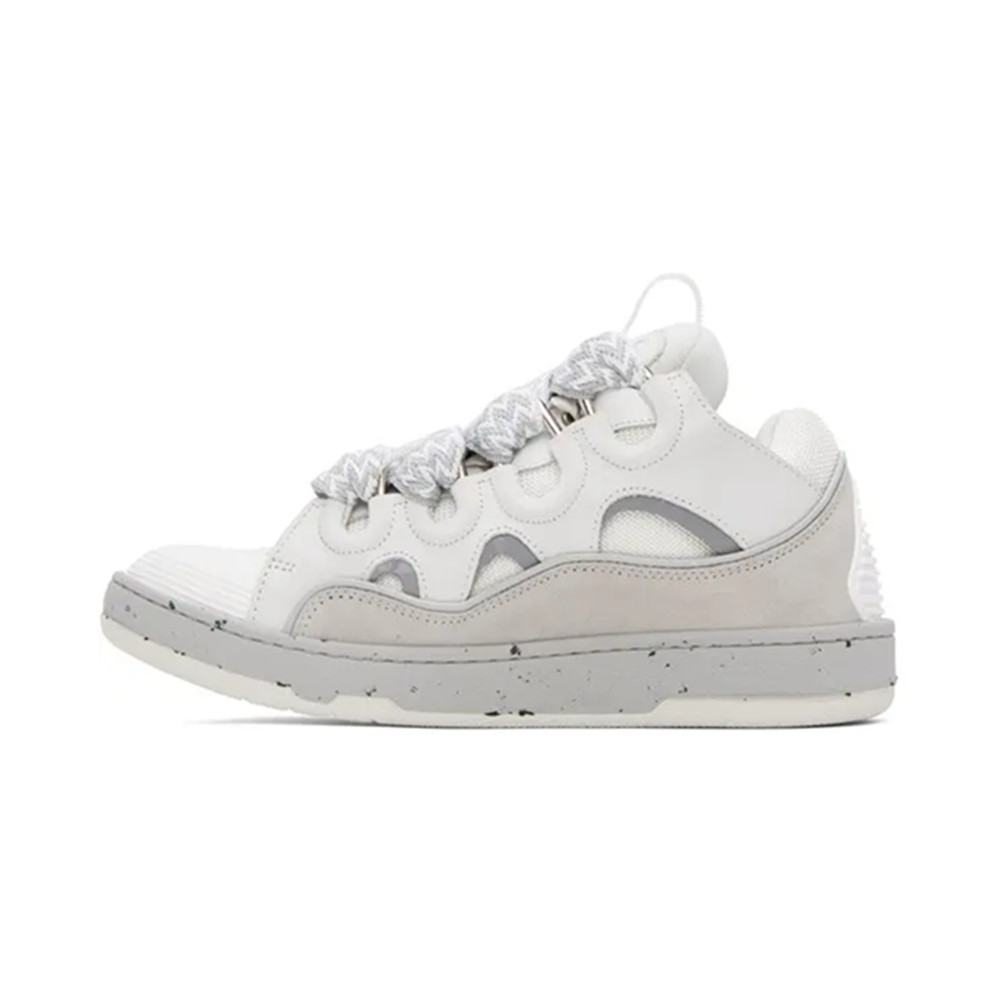 Bstsneaker-Lanvin Leather Curb White Gray 