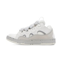 Lanvin Leather Curb White Gray 