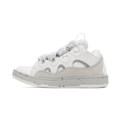 Lanvin Leather Curb White Gray 