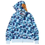 Bstsneaker-BAPE ABC Camo Shark Zip Hoodie Blue 1J70-314-001