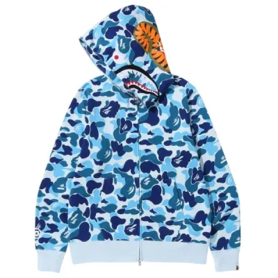 BAPE ABC Camo Shark Zip Hoodie Blue 1J70-314-001 01