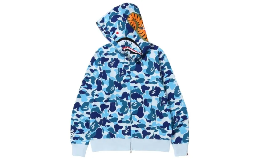 Bstsneaker-BAPE ABC Camo Shark Zip Hoodie Blue 1J70-314-001