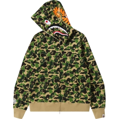 Bstsneaker-BAPE ABC Camo Shark Zip Hoodie Green 01