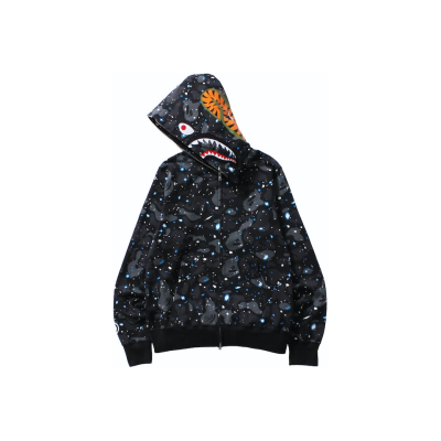 Bstsneaker-BAPE Space Camo Shark WGM Full-Zip Hoodie Black 01