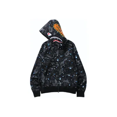 BAPE Space Camo Shark WGM Full-Zip Hoodie Black 01