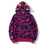 Bstsneaker-BAPE Color Camo Shark Zip Hoodie Purple 4580793338444