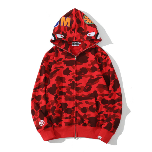 Bstsneaker-BAPE Color Camo Shark Zip Hoodie Red 4580793322511