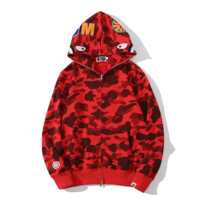 BAPE Color Camo Shark Zip Hoodie Red 4580793322511 01