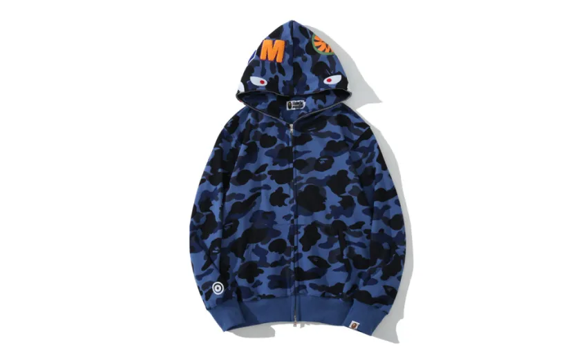 Bstsneaker-BAPE COLOR CAMO SHARK ZIP HOODIE NAVY 4580793329572
