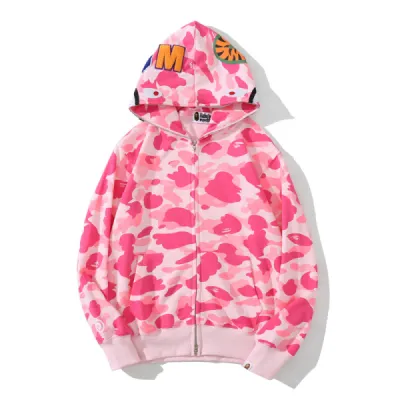 BAPE Color Camo Shark Zip Hoodie Pink 01