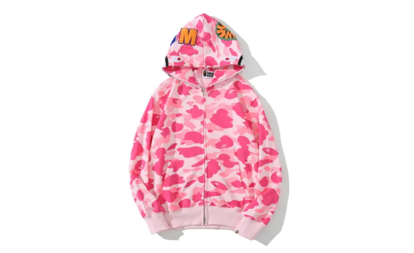 Bstsneaker-BAPE Color Camo Shark Zip Hoodie Pink