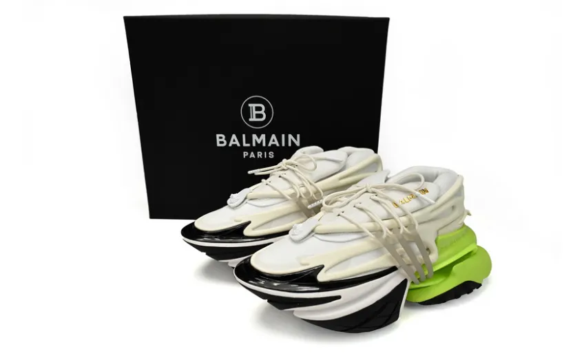 Bstsneaker-Balmain Unicorn Low-Top Black White Green YM1VJ309