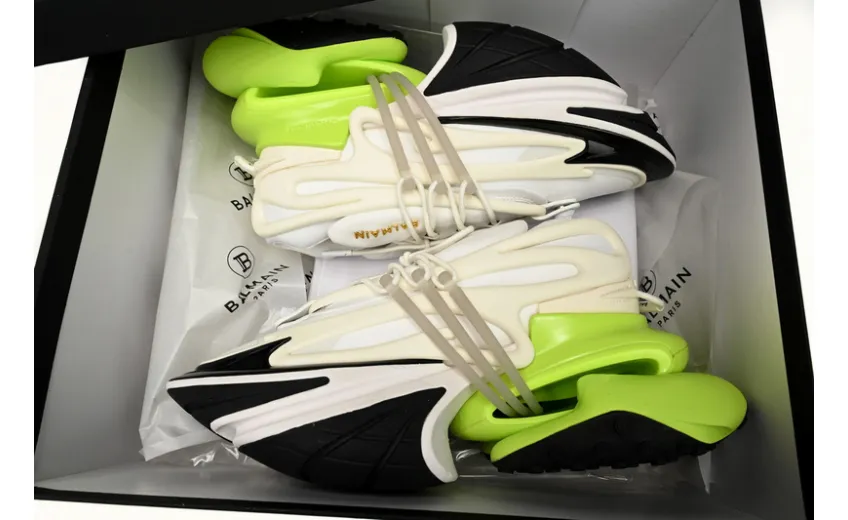 Bstsneaker-Balmain Unicorn Low-Top Black White Green YM1VJ309