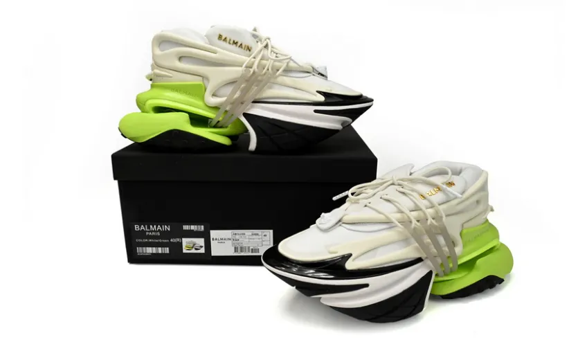 Bstsneaker-Balmain Unicorn Low-Top Black White Green YM1VJ309